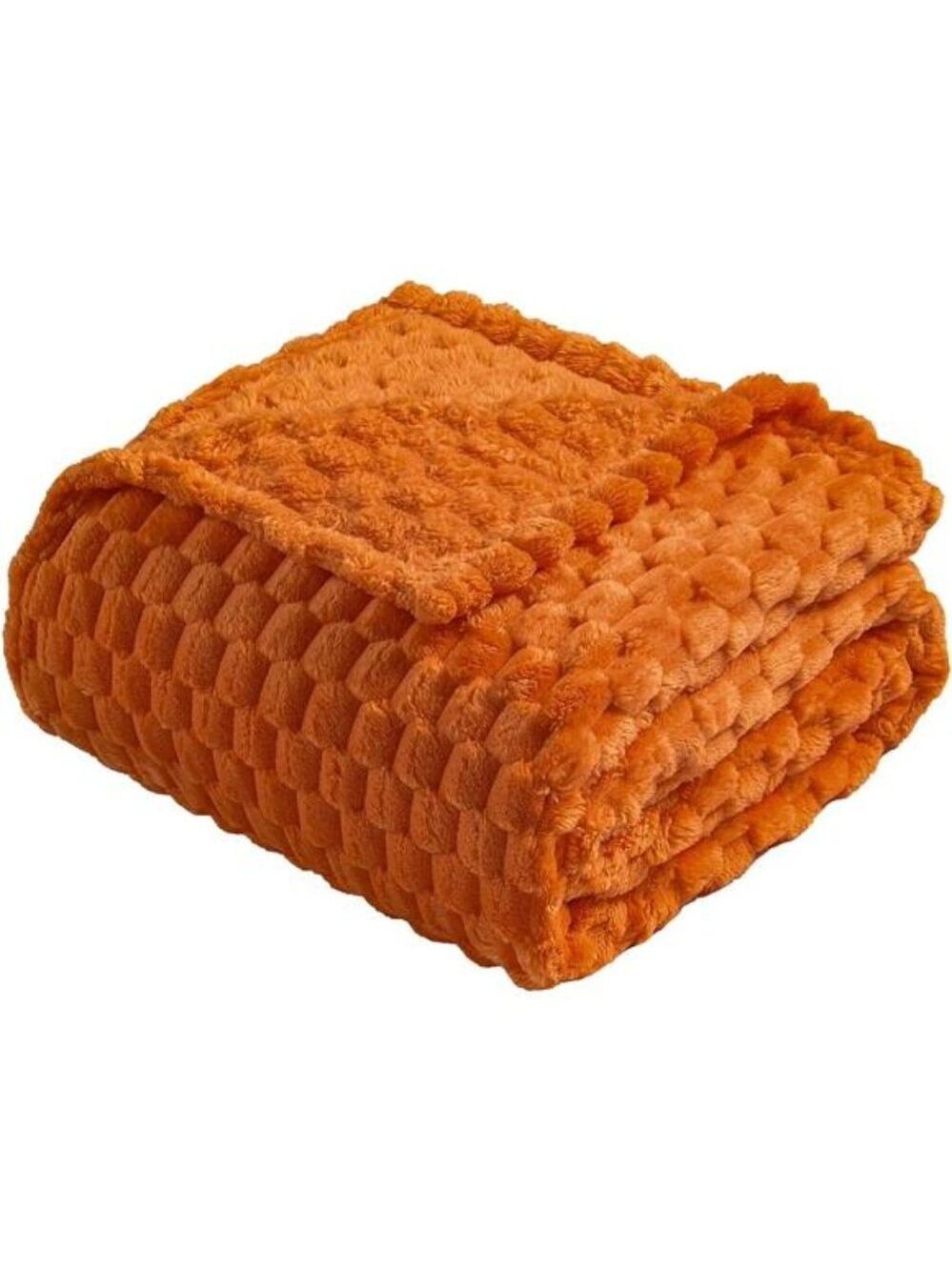 Burnt Orange Flannel Fleece Throw Blanket Fuzzy Soft Couch Sofa Bed 50x40
